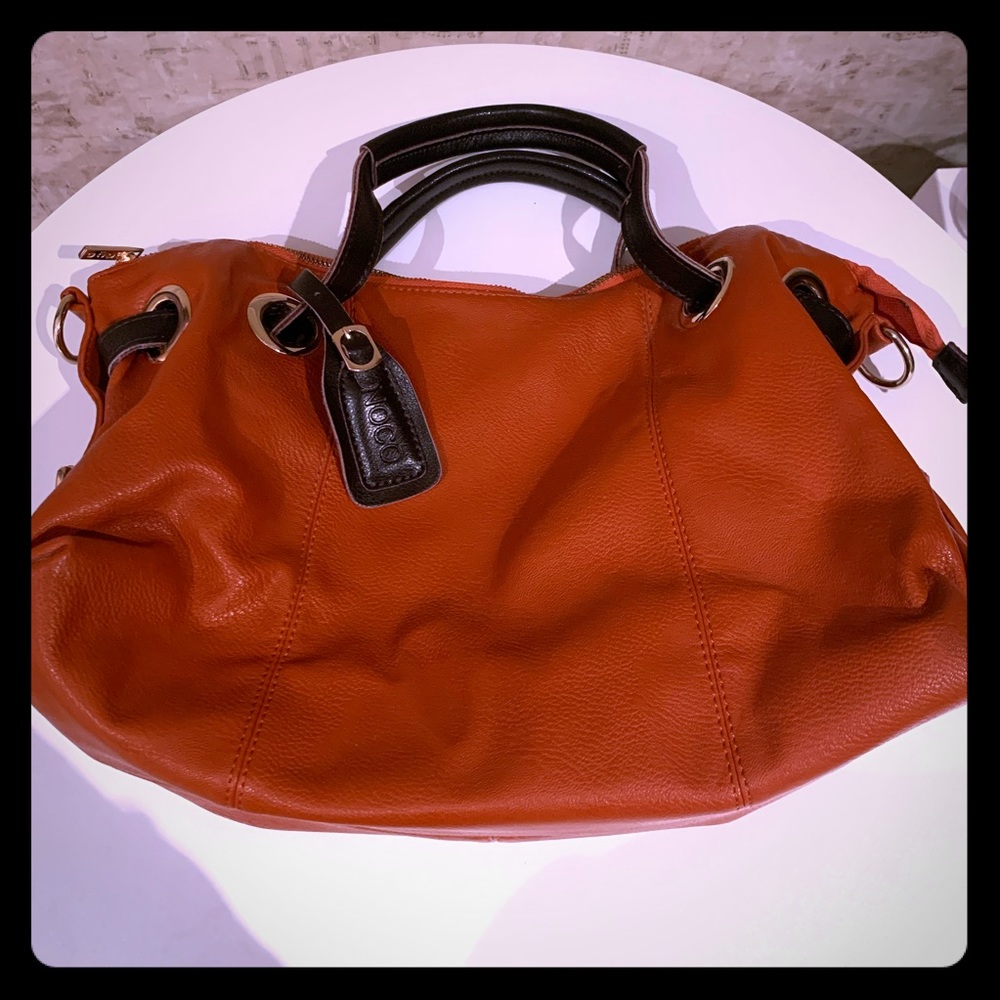 Noco Orange Leather Satchel